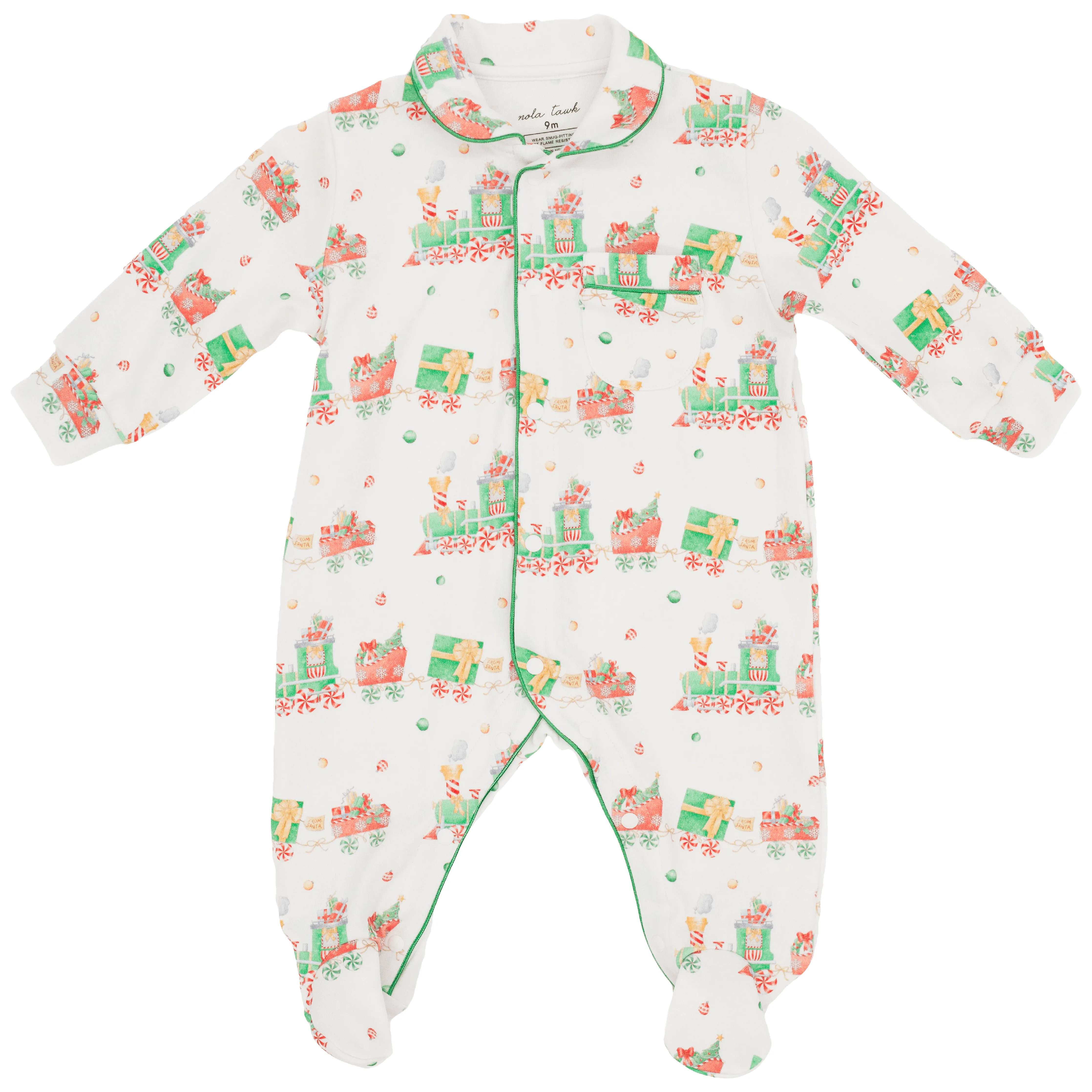 Santa's Sweet Express Organic Cotton Button Up Pajama