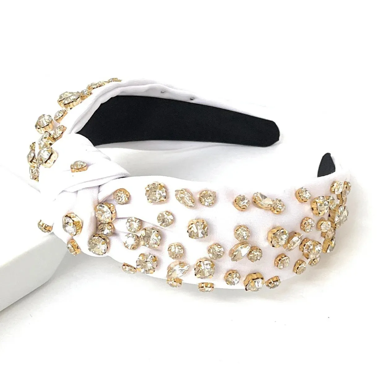 Sarah Jeweled Knotted Headbnd
