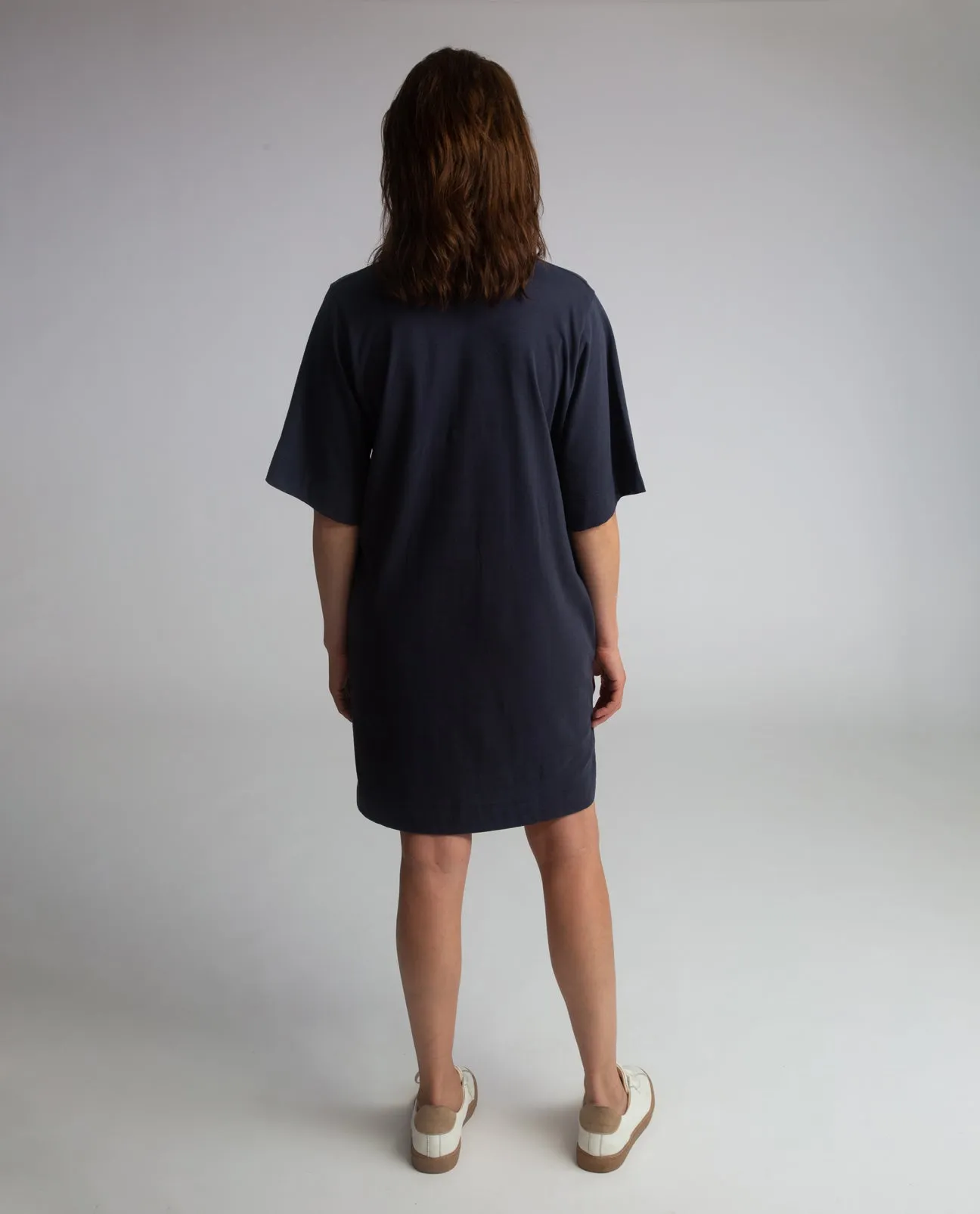 Sasha Organic Cotton Dress In Navy