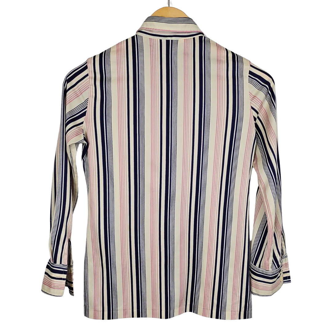 Sataeyu Blue and Pink Stripe Retro Shirt
