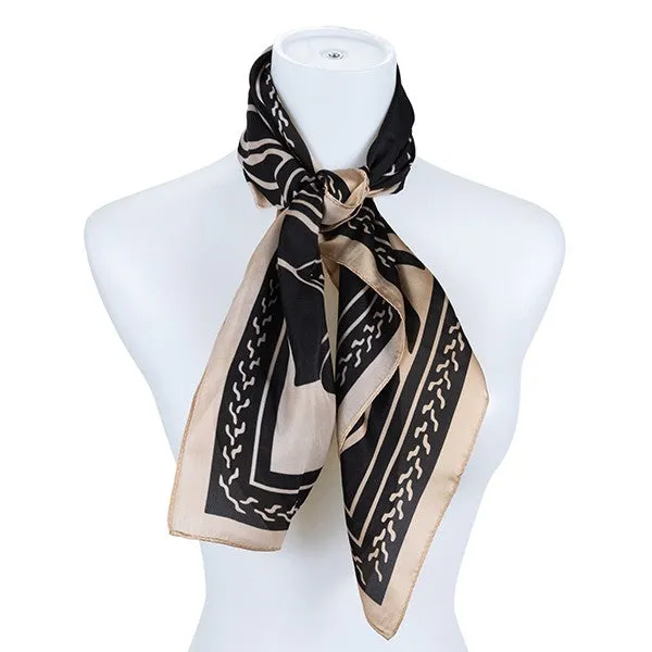 SAUNDRA NEUTRAL TONE SILK SCARF