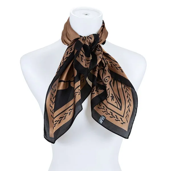 SAUNDRA NEUTRAL TONE SILK SCARF