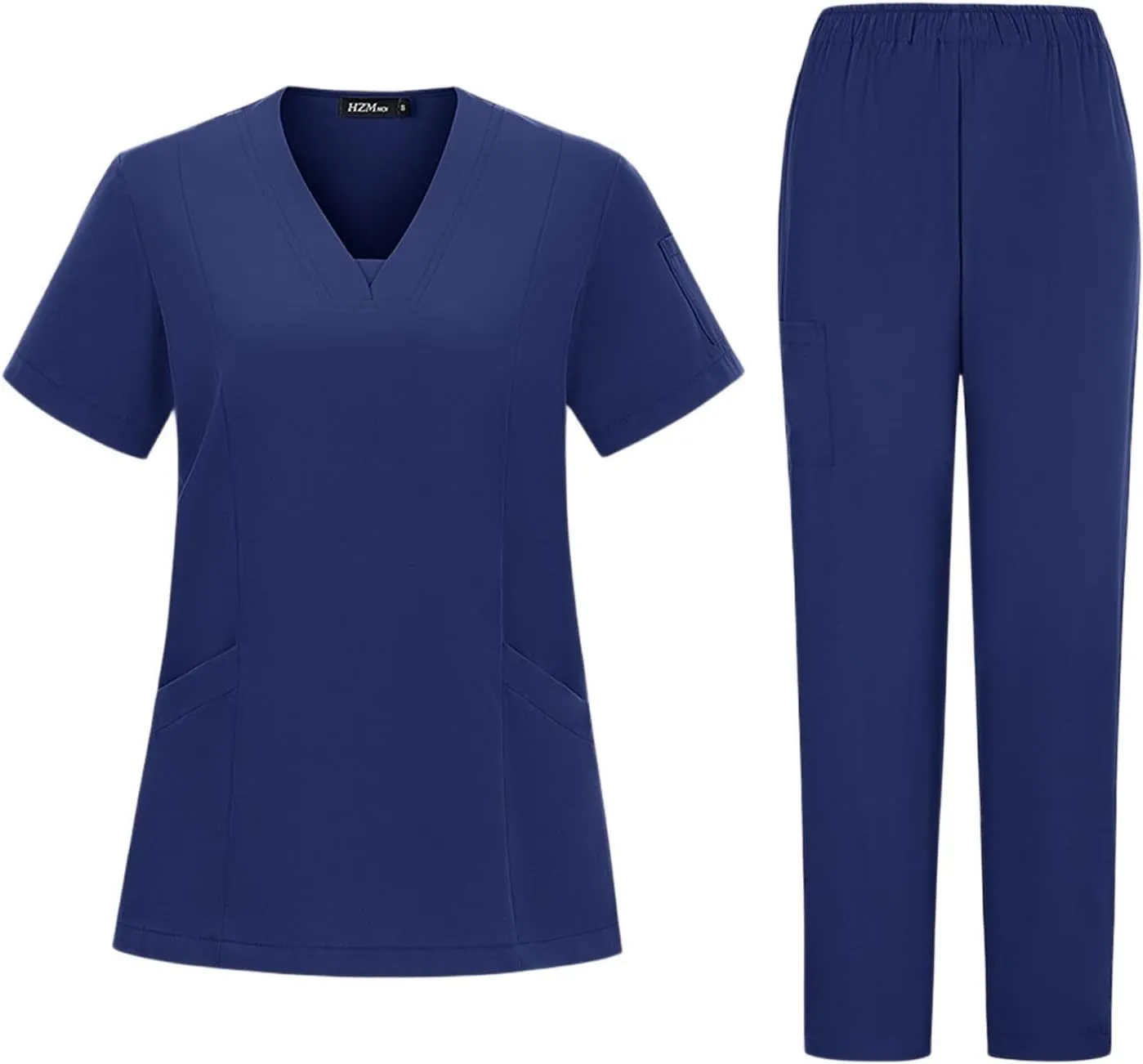 Scrubs for Women Set Stretch V-Neck Short Sleeve Top & Jogger Pant Uniform Scrub Sets for Woman with Pockets