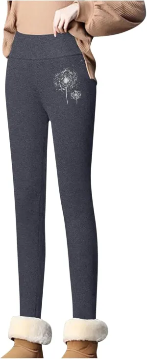 sdbrld Fleece Lined Leggings Women,Womens Fleece Lined Leggings 2023 High Waist Warm Soft Pants Tummy Control Thermal Tights