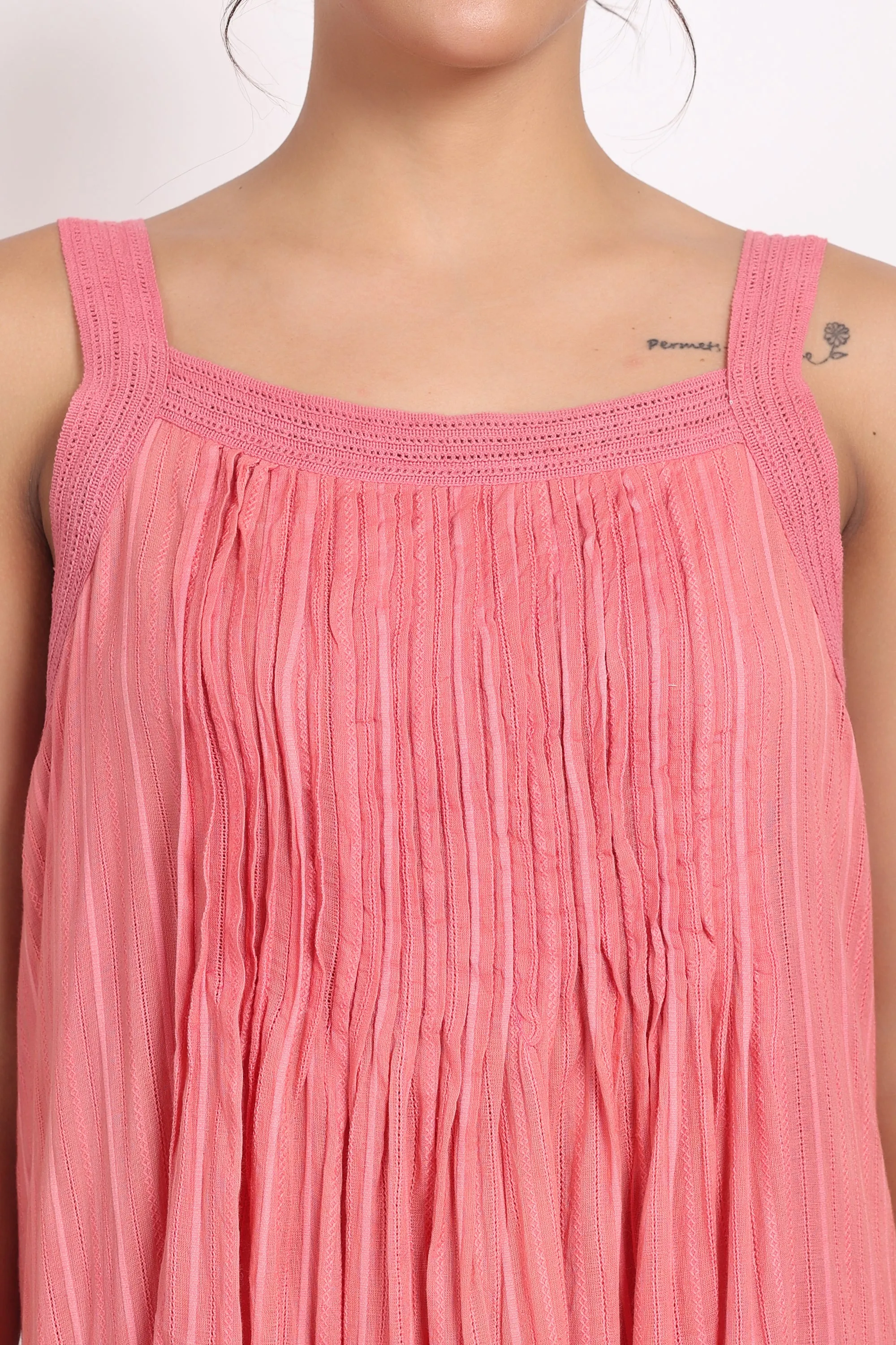 Self Stripe Strappy Nightie Coral