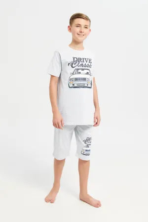 Senior Boys Ivory Drive Classic Pyjama Set (2 Piece)