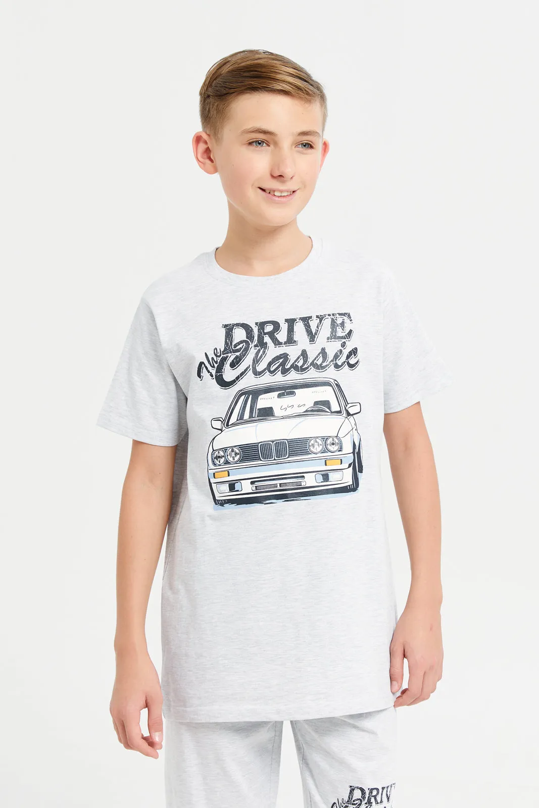 Senior Boys Ivory Drive Classic Pyjama Set (2 Piece)