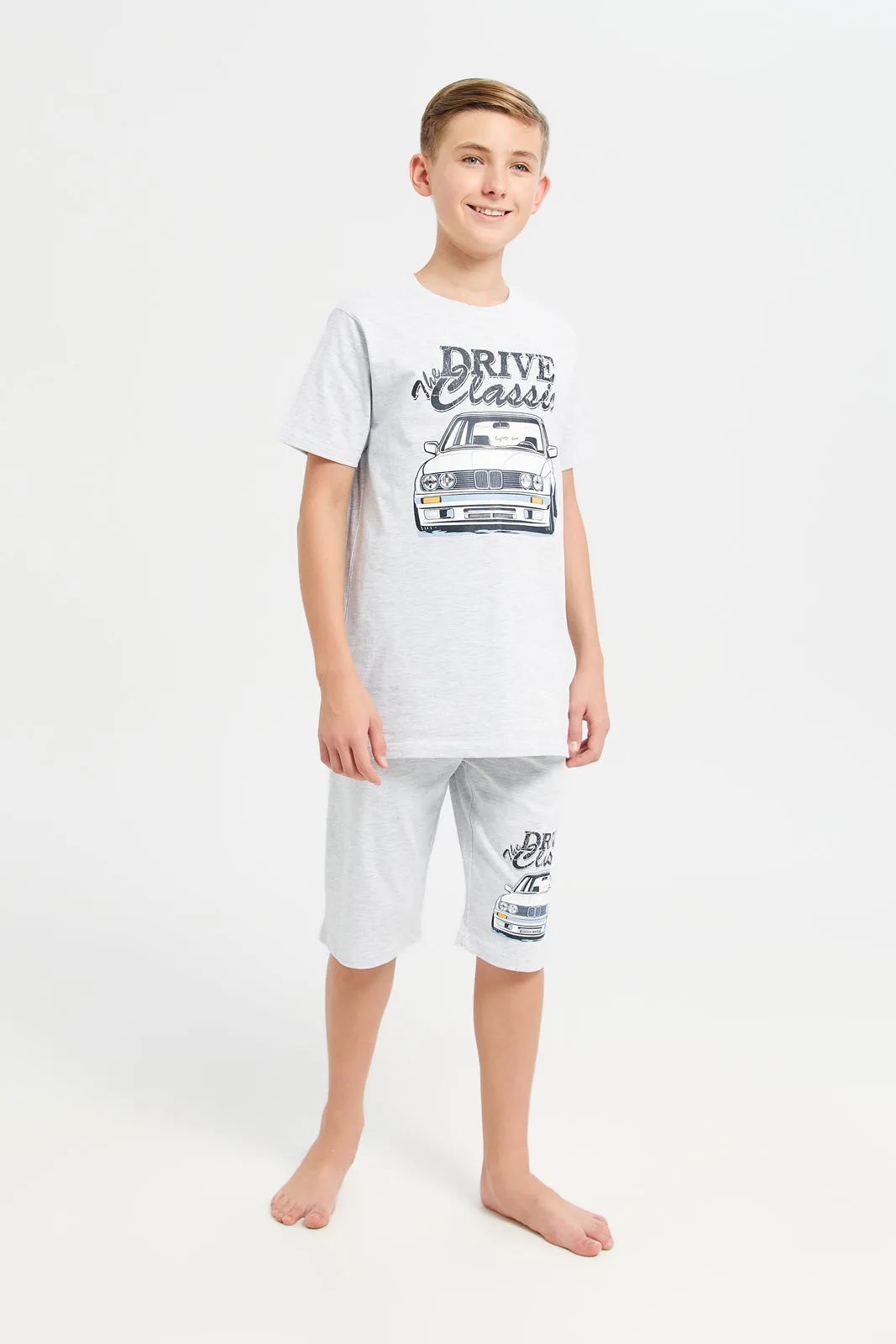 Senior Boys Ivory Drive Classic Pyjama Set (2 Piece)