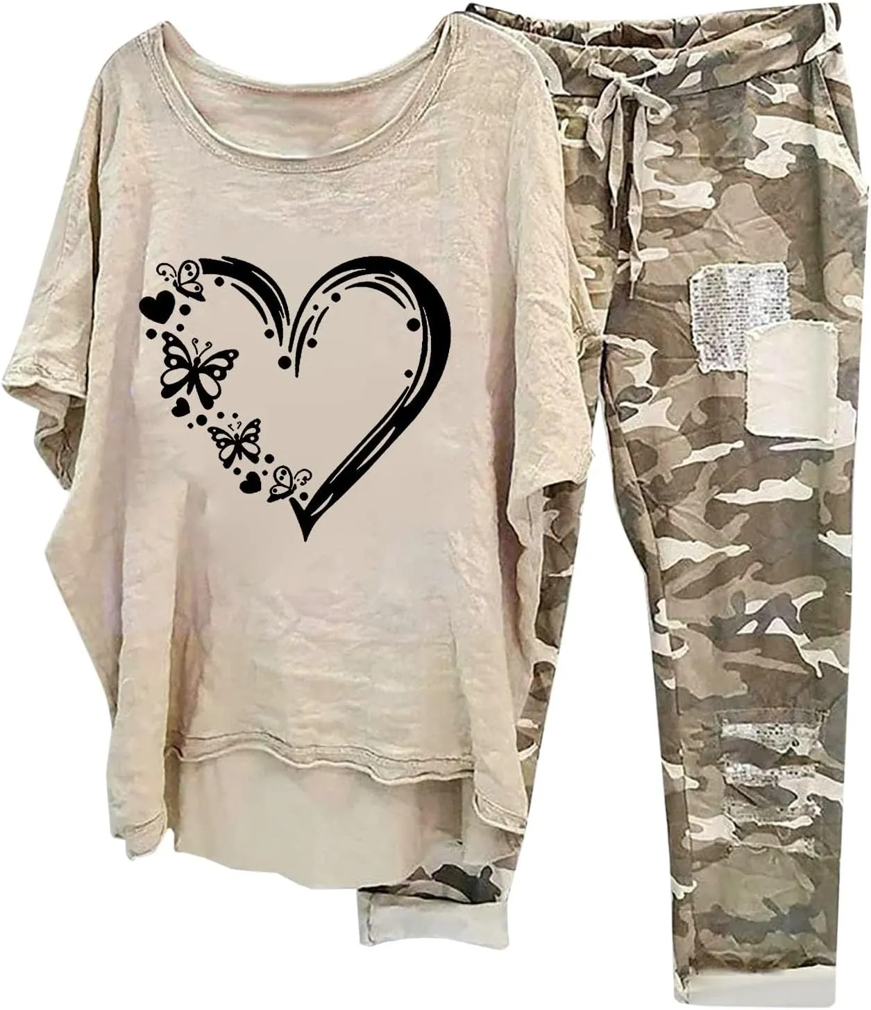 Sets Women Clothing Prints Button Shirt High Waist Loose Pocket Pant Two Top And Two Piece Summer Outfits for Women