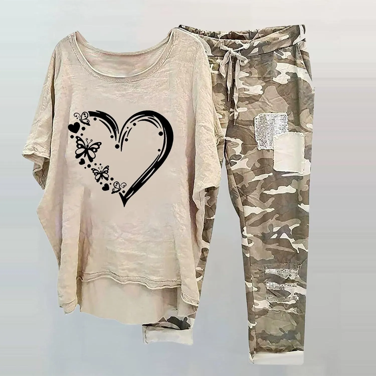 Sets Women Clothing Prints Button Shirt High Waist Loose Pocket Pant Two Top And Two Piece Summer Outfits for Women