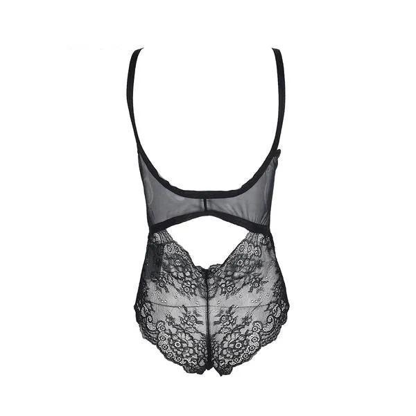 Sexy Breathable Black Lace Bodysuit