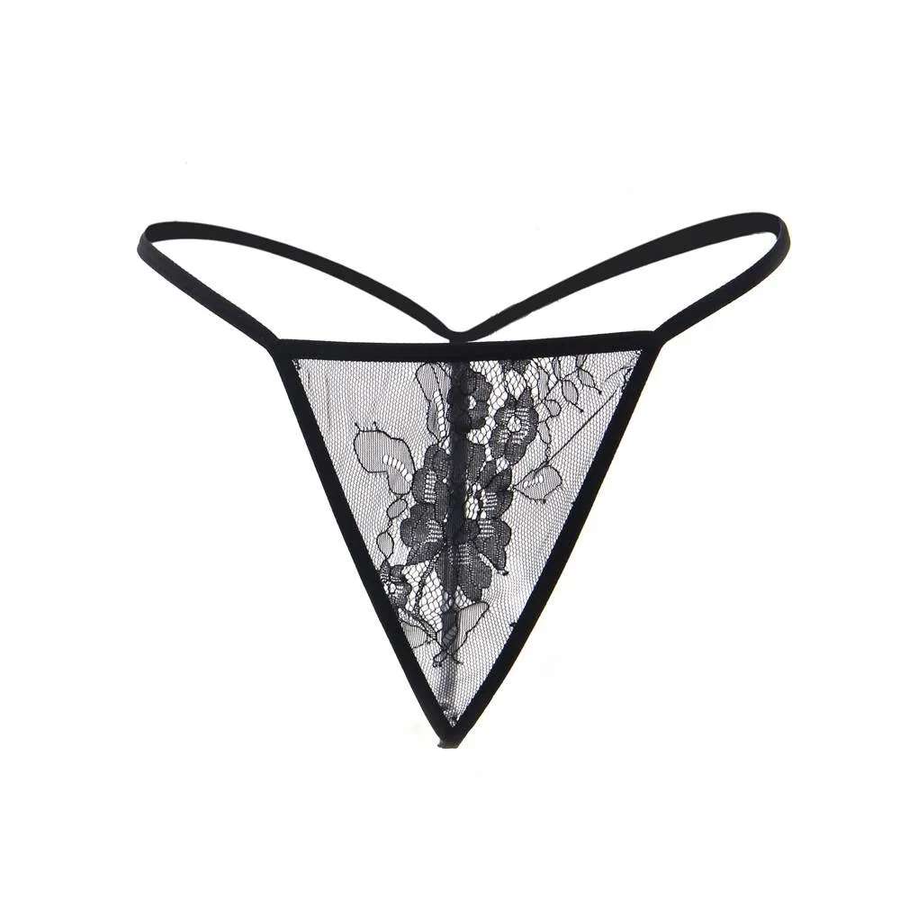 Sexy Long Sleeve Eyelash Lace Short Sleepwear with Thong