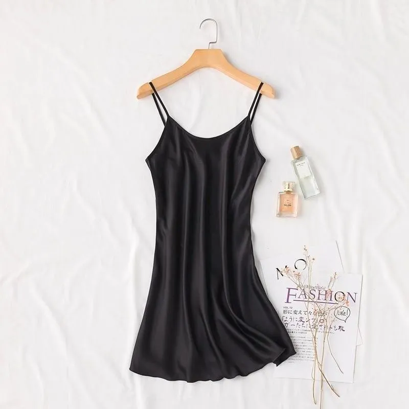 Sexy Silk Strap Pyjamas Summer Pajamas Women Thin Replica Slip Loungewear Sleepwear