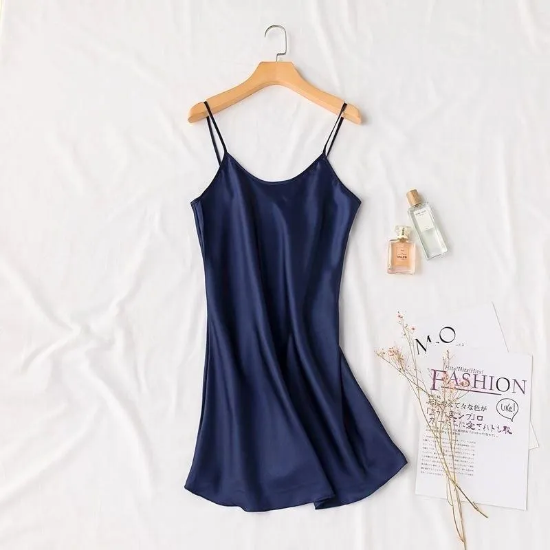 Sexy Silk Strap Pyjamas Summer Pajamas Women Thin Replica Slip Loungewear Sleepwear
