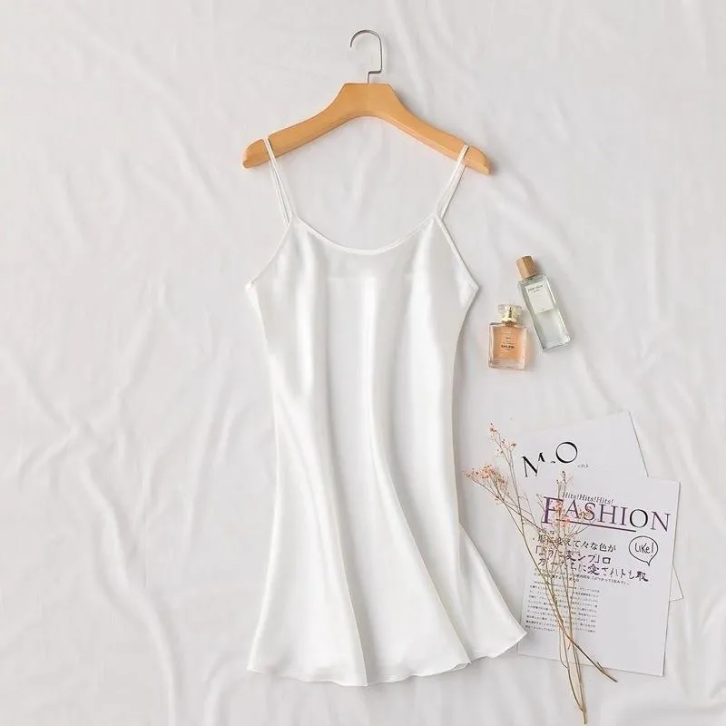 Sexy Silk Strap Pyjamas Summer Pajamas Women Thin Replica Slip Loungewear Sleepwear