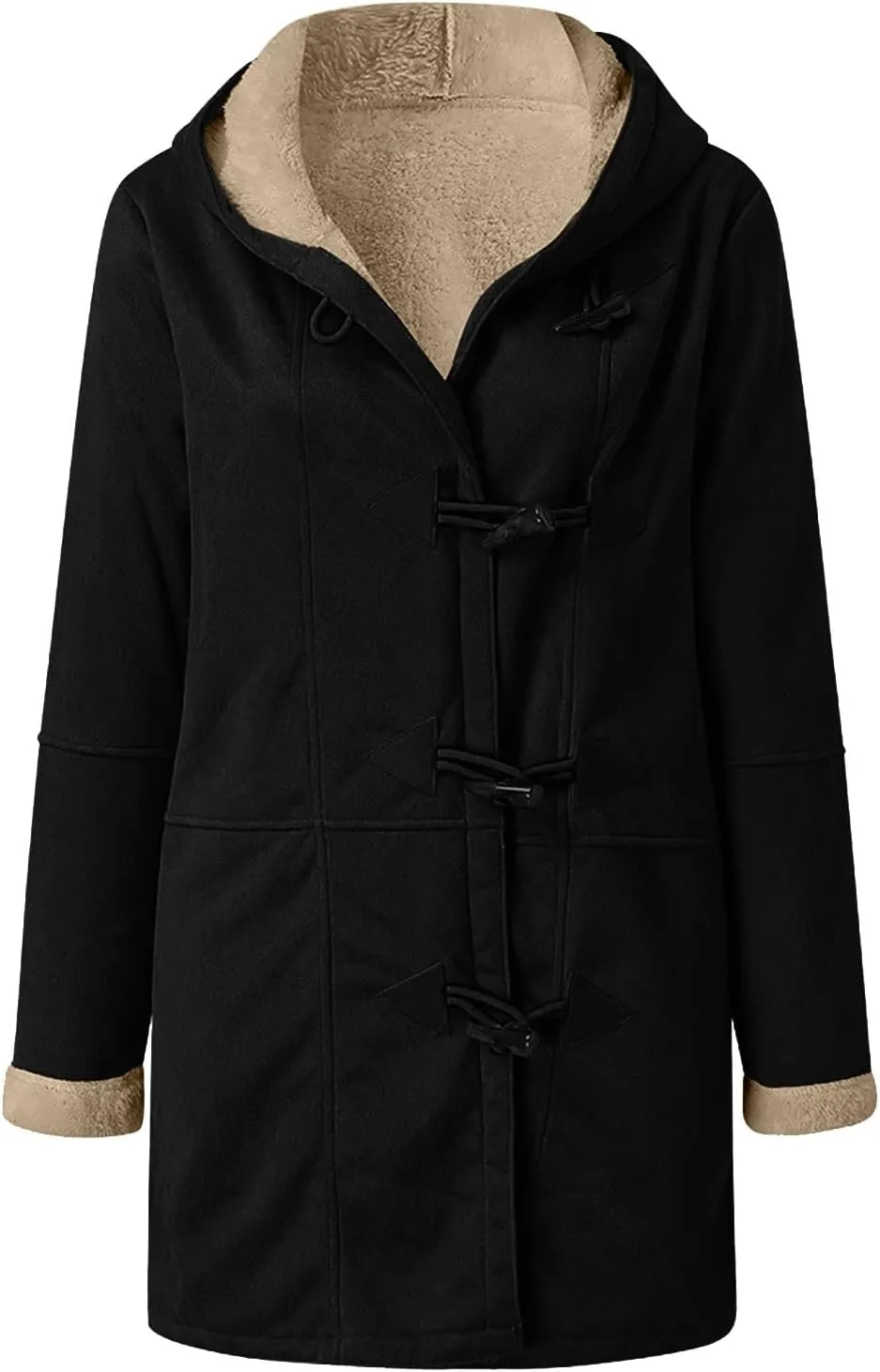 Sherpa Jacket for Women 2024 Winter Warm Coat Fleece Lined Coat Mid Length Winter Jacket Plus Size Sherpa Outwear