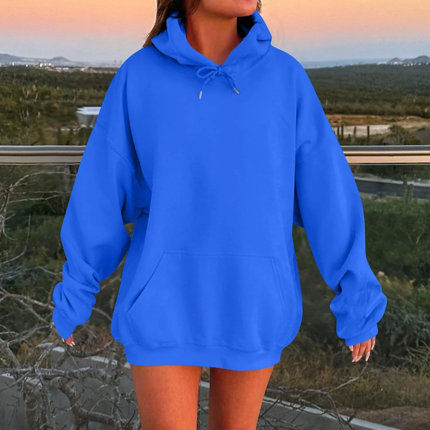 Sherpa Lined Hoodie Women Long Sleeves Solid Color Fleece Lined Sweatshirt Winter Warm Hooded Pullover with Pocket