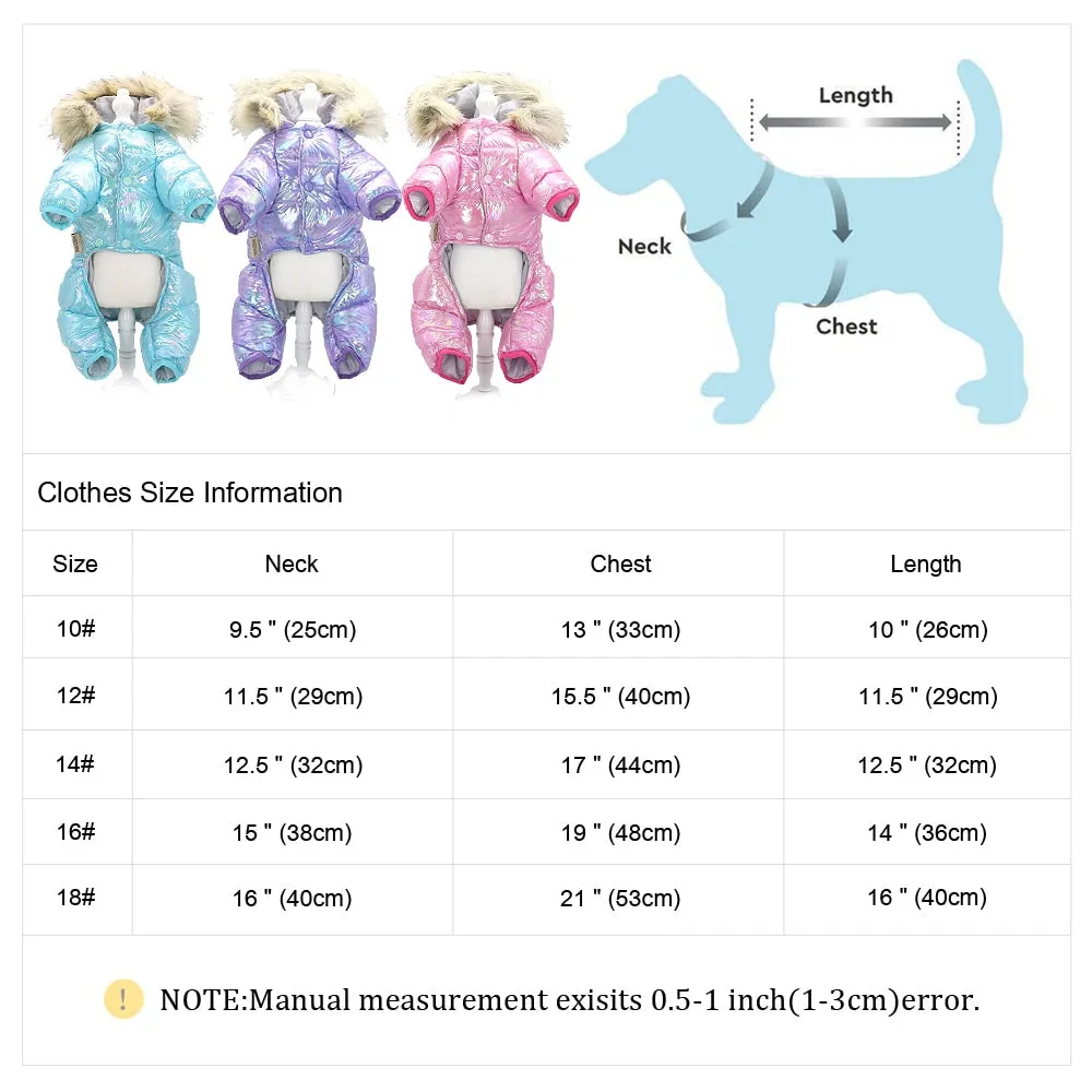 Shiny Thickened Warm Dog Jacket