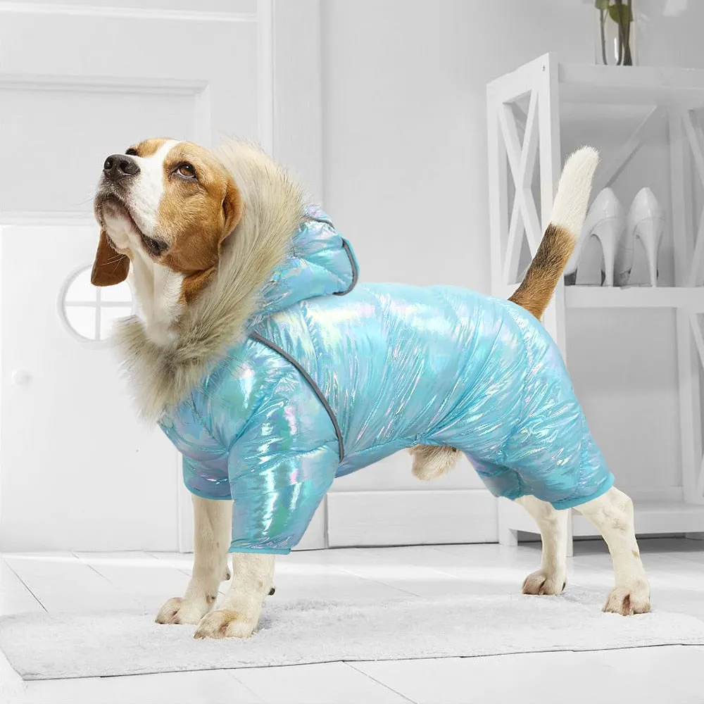 Shiny Thickened Warm Dog Jacket