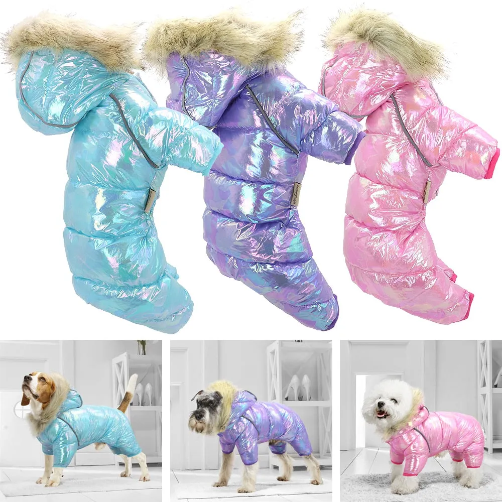 Shiny Thickened Warm Dog Jacket
