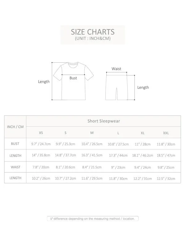 Shirring Greypink Short Sleeve Pajamas