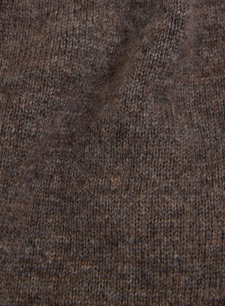 Short Court Marron en Laine et Cachemire