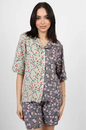 Short sleeved Pajama Set - Grey