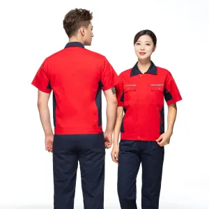 Short-sleeved polyester cotton overalls for summer SD-S1002