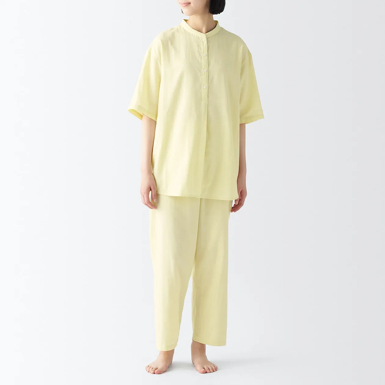 Side Seamless Lightweight Gauze Half Sleeve Pyjamas