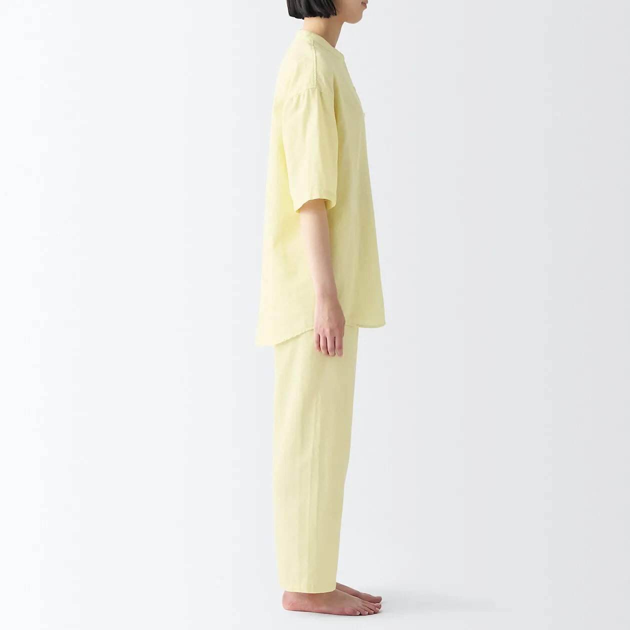 Side Seamless Lightweight Gauze Half Sleeve Pyjamas