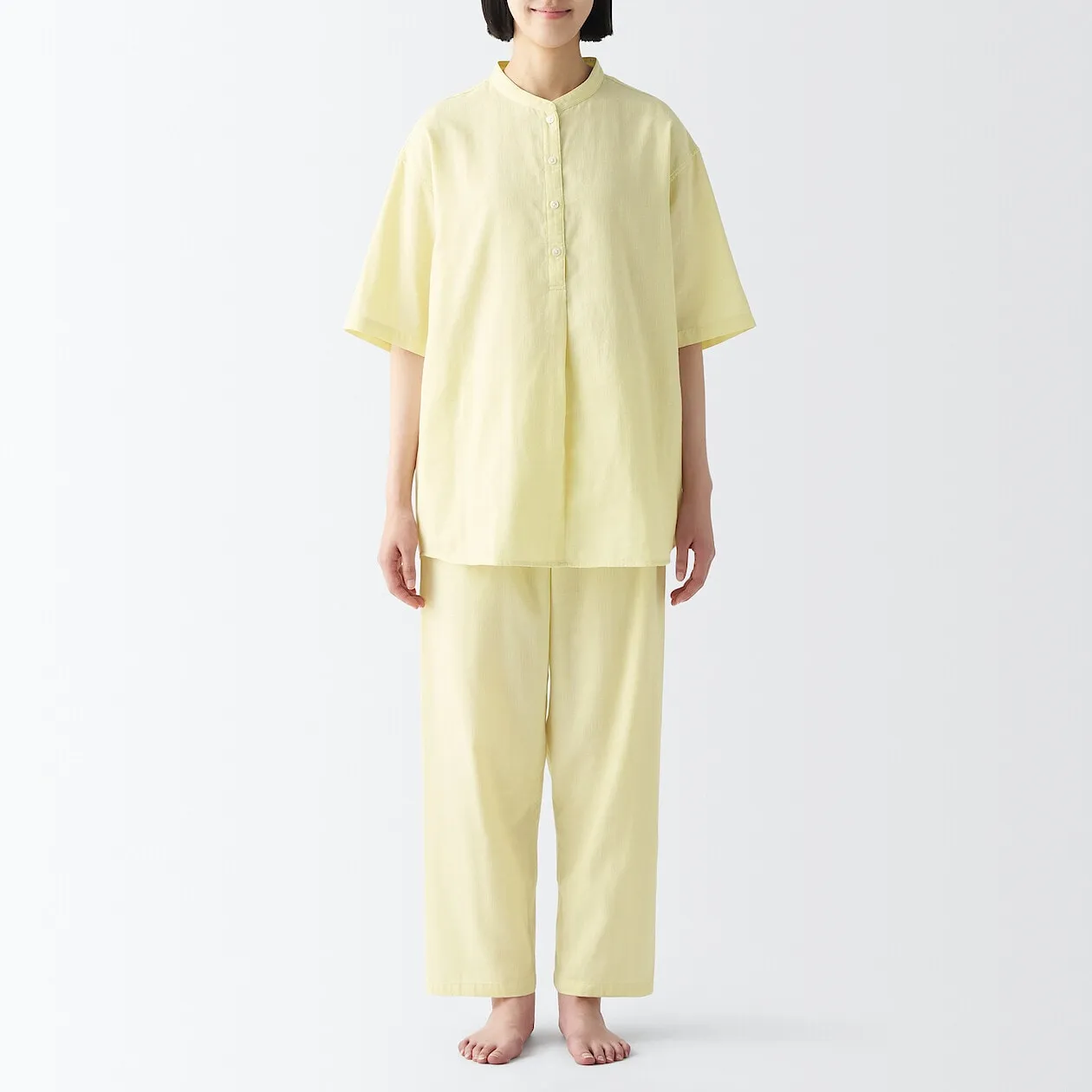 Side Seamless Lightweight Gauze Half Sleeve Pyjamas