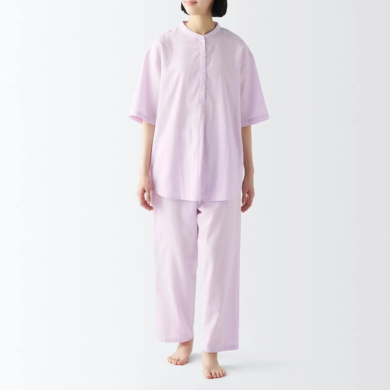 Side Seamless Lightweight Gauze Half Sleeve Pyjamas