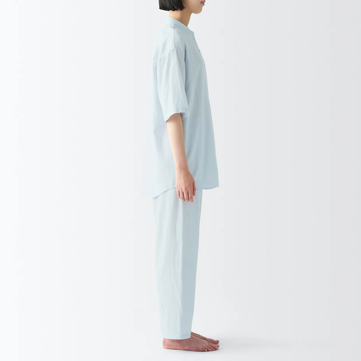 Side Seamless Lightweight Gauze Half Sleeve Pyjamas
