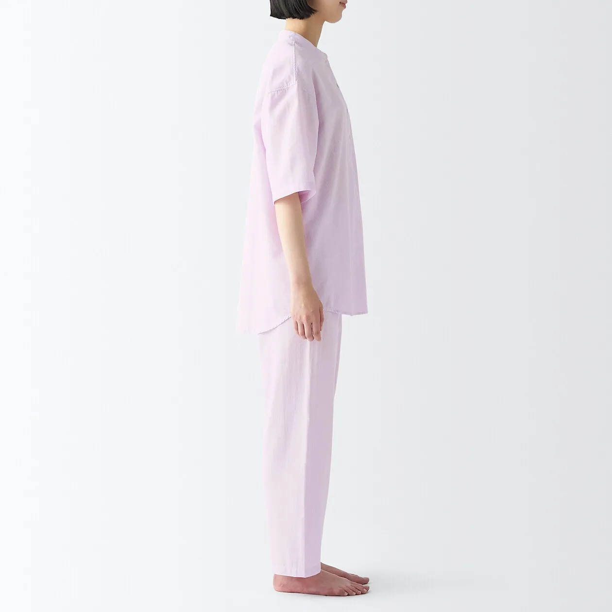 Side Seamless Lightweight Gauze Half Sleeve Pyjamas
