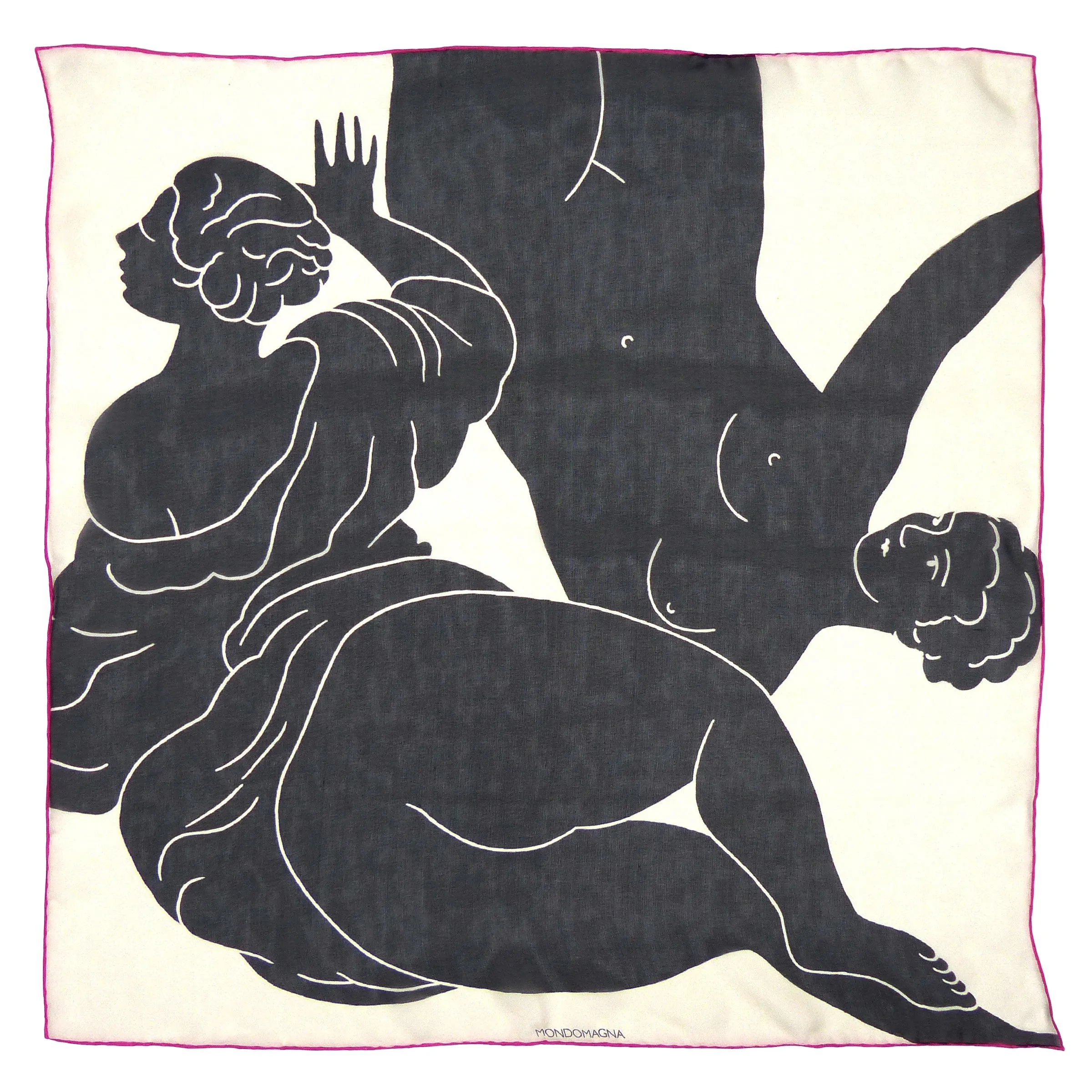 Silk Chiffon Scarf (65cm) - Ladies Black & White