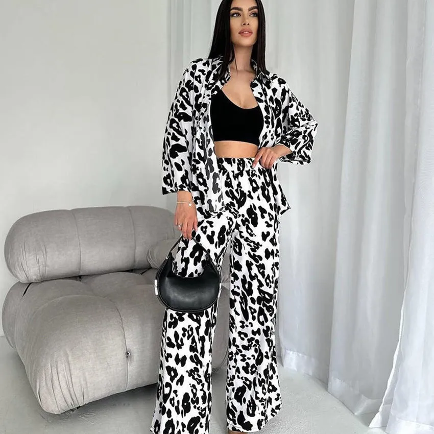 Silk-like Printed Cardigan Long-sleeved Homewear