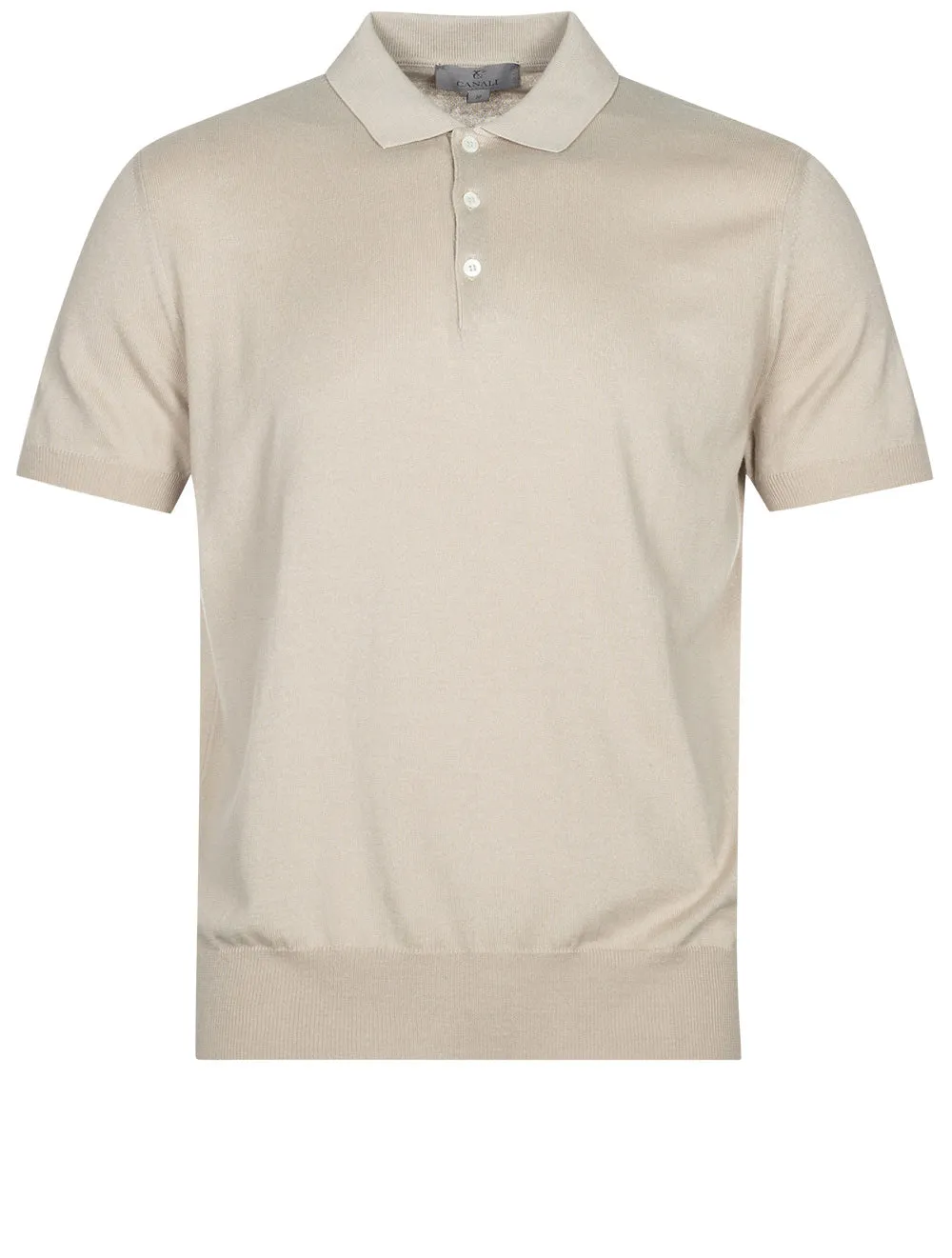 Silk Mix Polo Beige