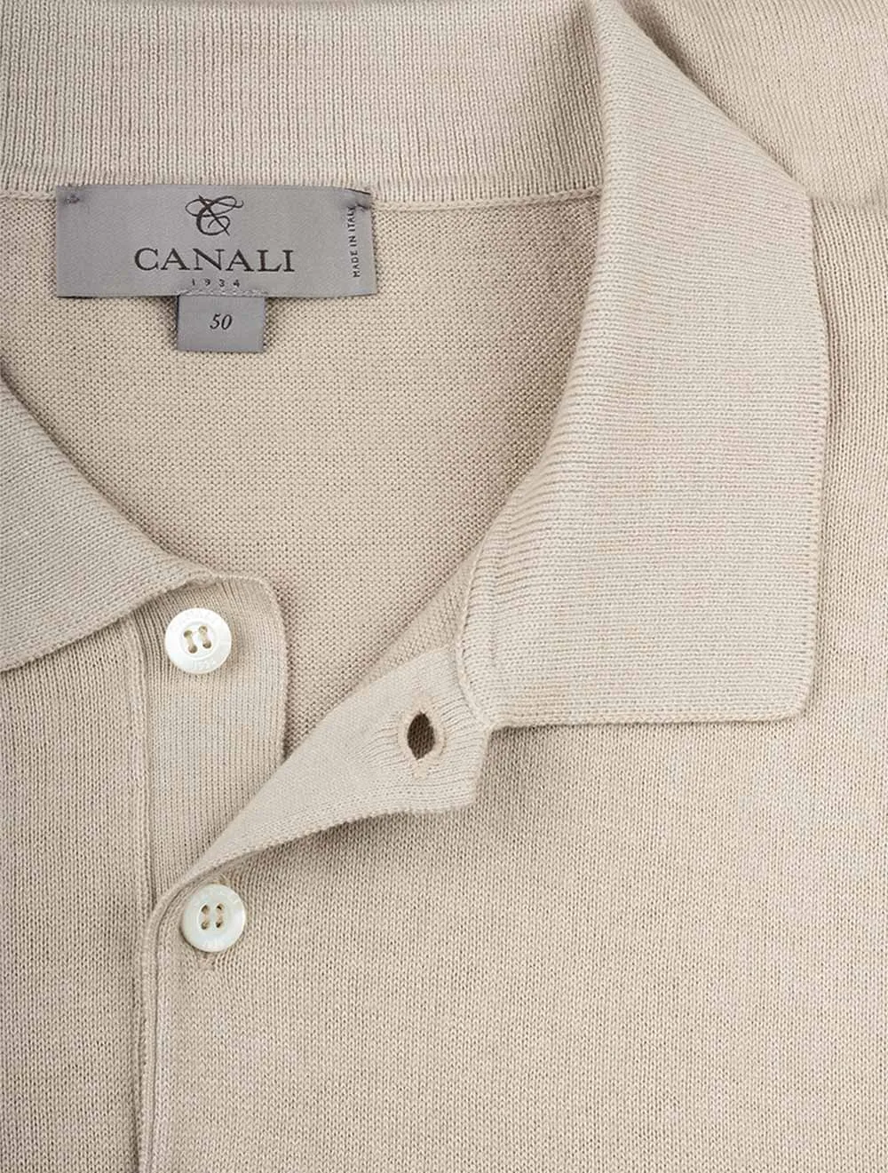 Silk Mix Polo Beige