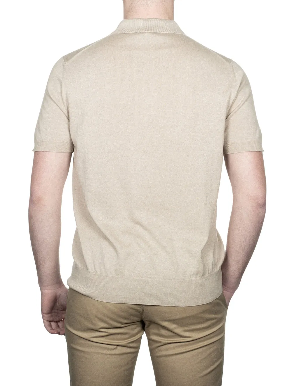 Silk Mix Polo Beige