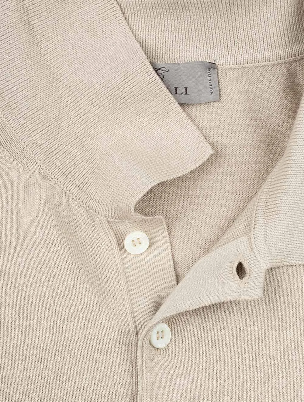 Silk Mix Polo Beige