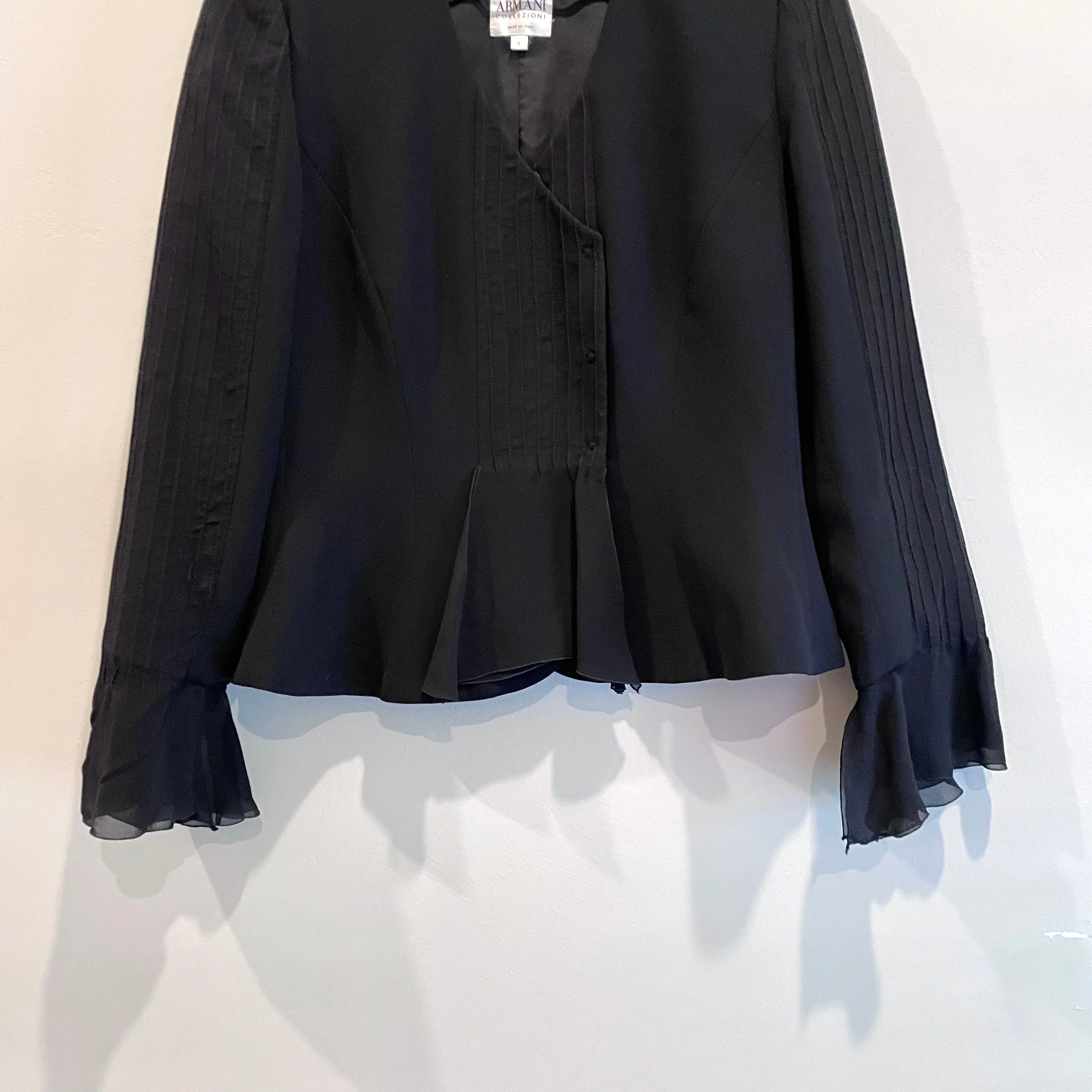Silk Ruffle Peplum Blazer