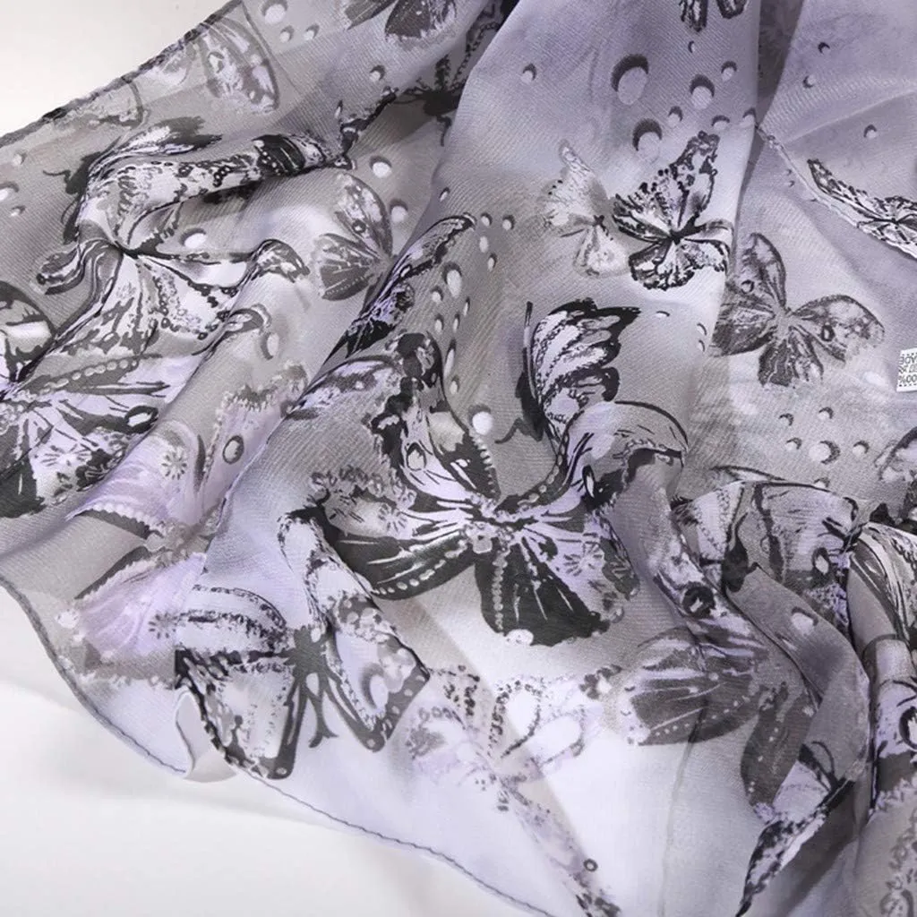 Silk Scarf For Women Women Silk Scarf Simulation Scarves Long Wrap Flower Soft Print Women Scarf Silk 160 * 50cm