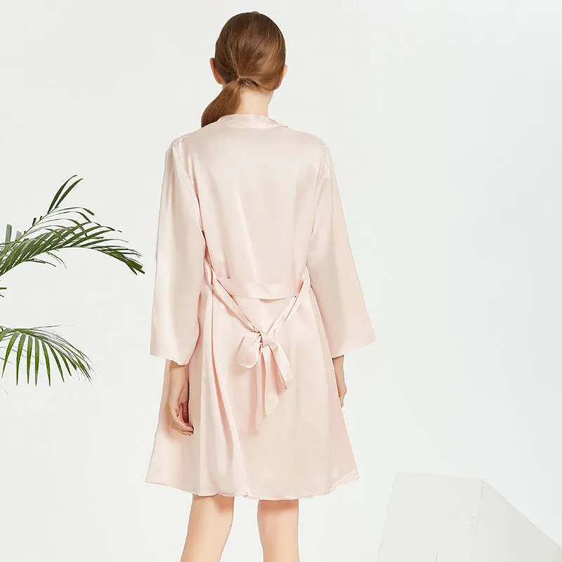 Silk Slip Robe Set | Pink