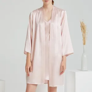 Silk Slip Robe Set | Pink