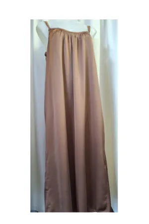 Silk Vicki long nightdress - Coffee