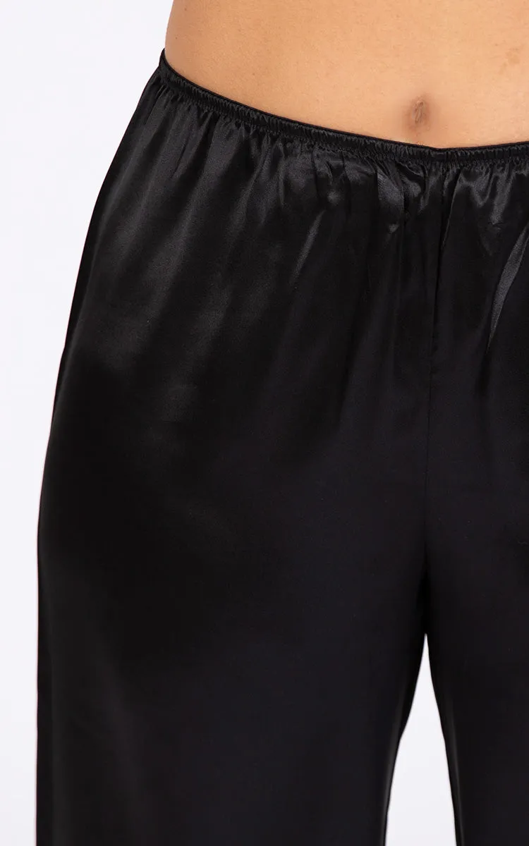 Simone Perele 100% Silk Pant Long Length in Black 15B660