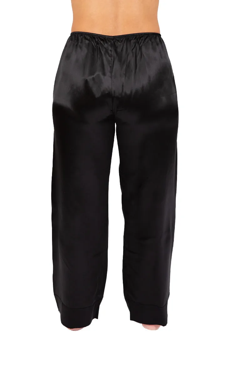 Simone Perele 100% Silk Pant Long Length in Black 15B660
