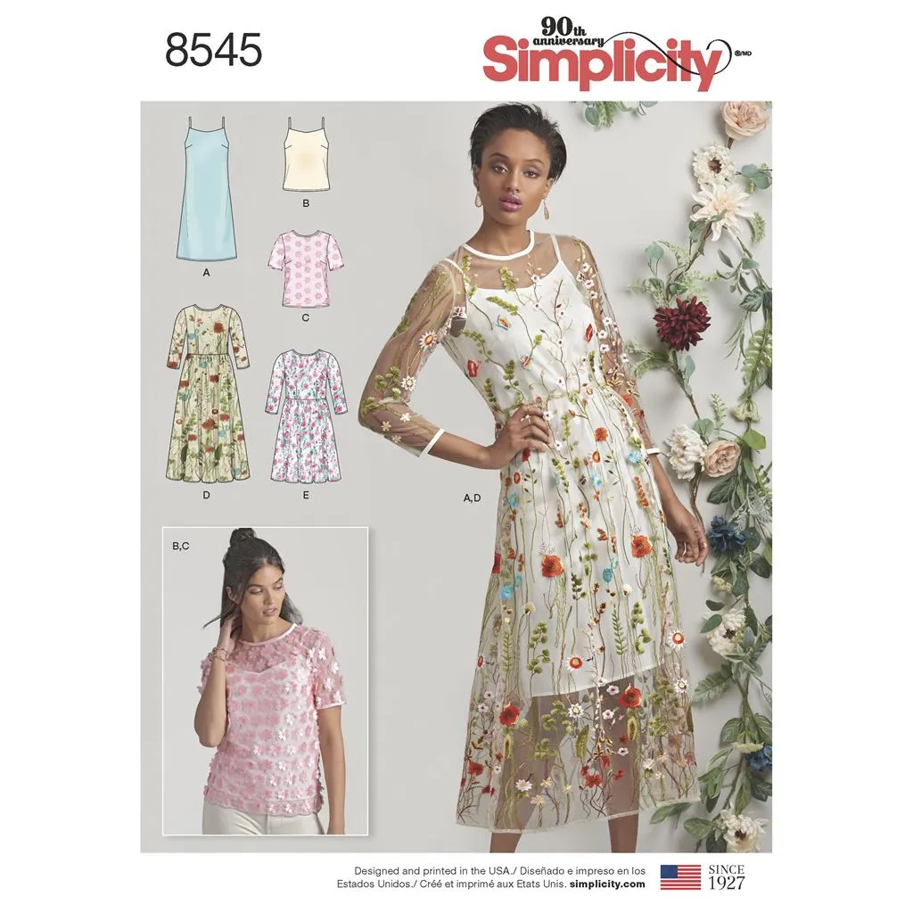 Simplicity Pattern 8545 Women’s  /  Petite Women’s Dress and Top