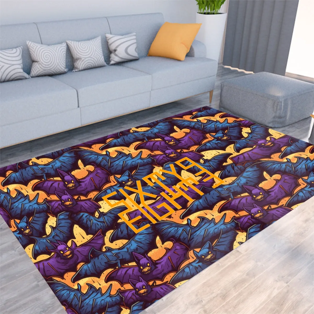 Sixty Eight 93 Logo Orange Foldable Rectangular Thickened Floor Mat #34