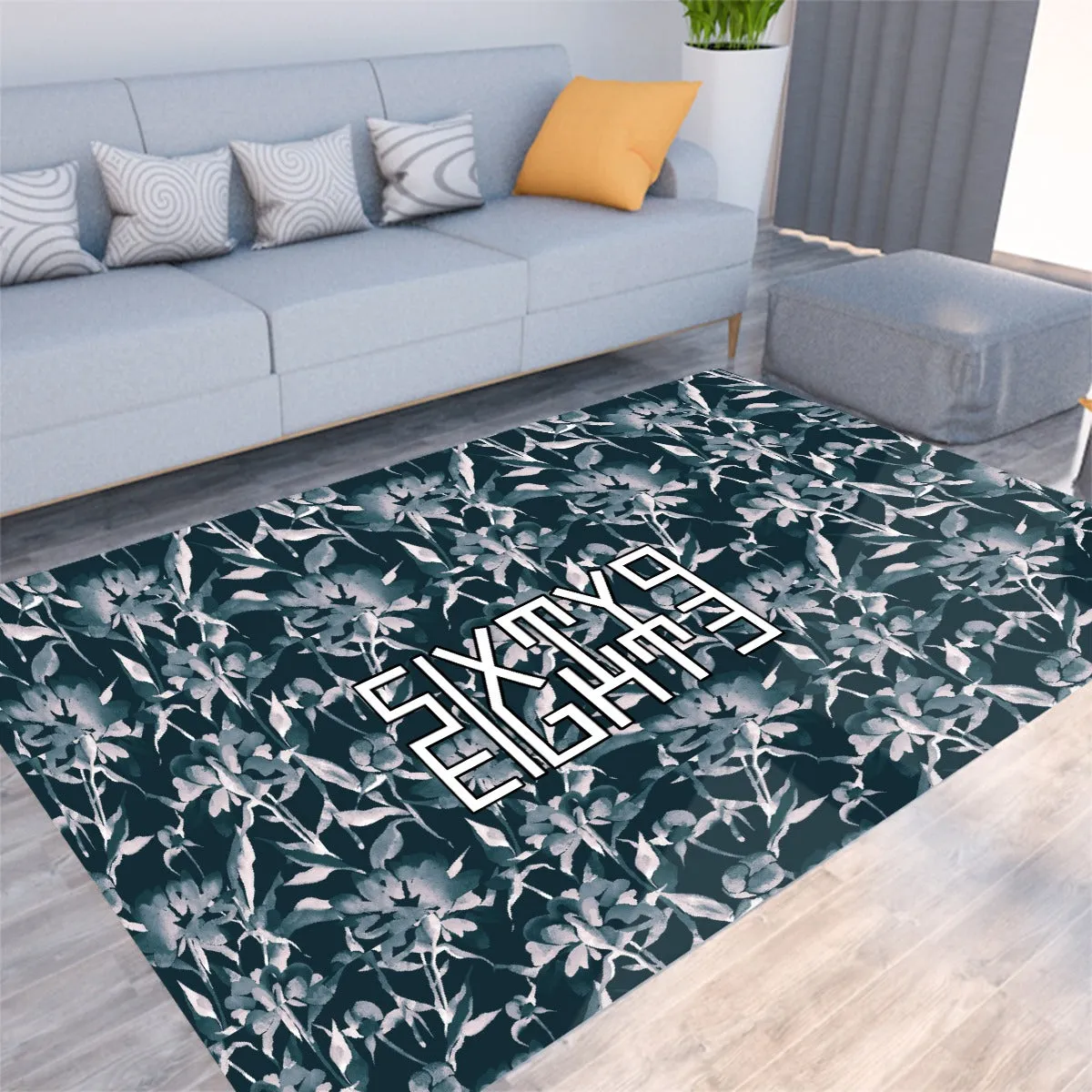 Sixty Eight 93 Logo White & Black Foldable Rectangular Thickened Floor Mat #15